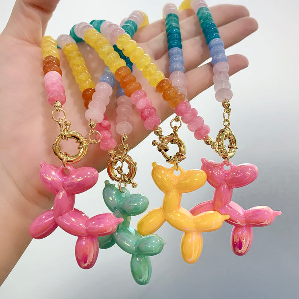 Colorful Necklace With Bubble Dog