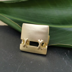 Open Square Gold Ring