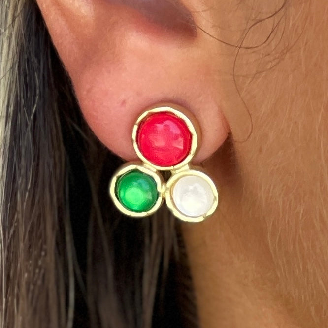 Candy Colors Red Gold Earring