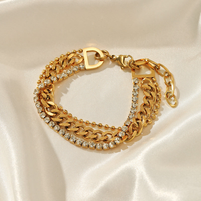 3 Types Chain Gold Bracelet