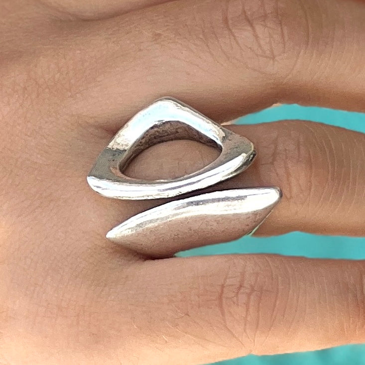 Ring Silver With Open Triangle