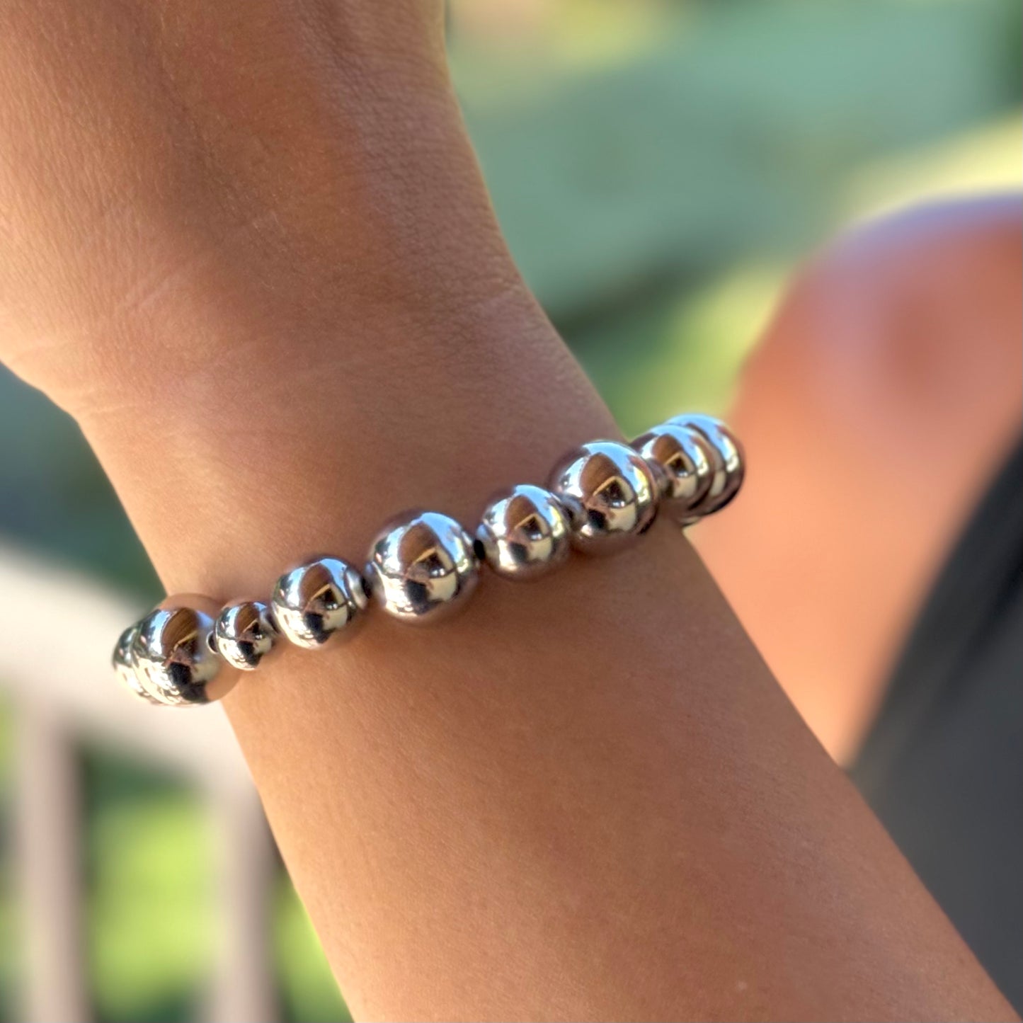 Globe 2 Size Silver Bracelet