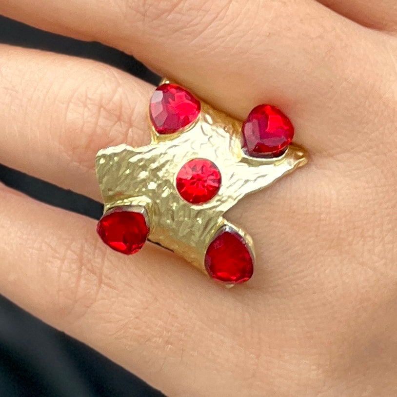 Slash Red Quartz Ring