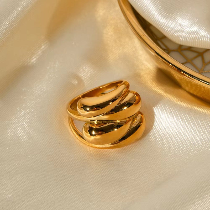 Multi Drop Gold Ring