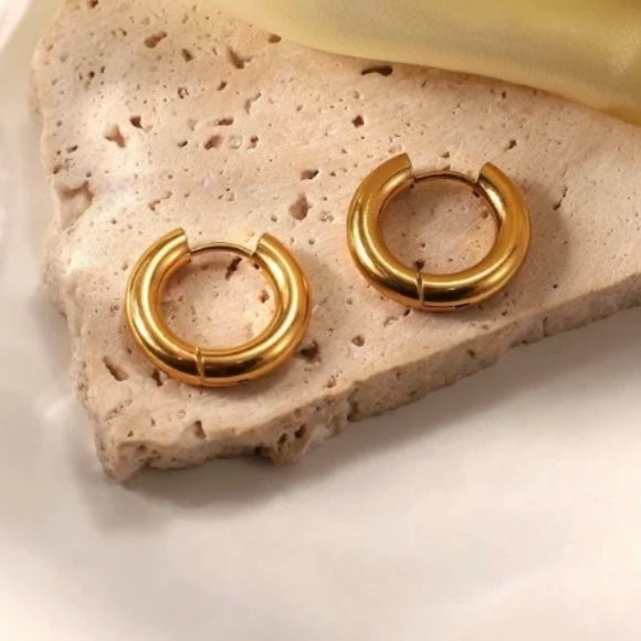 Small Bold Gold Hoop Earring