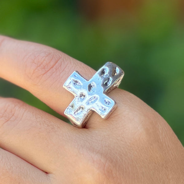 Cross Silver Ring