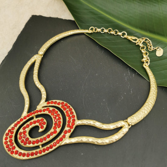 Oval Shape Red Quartz Necklace