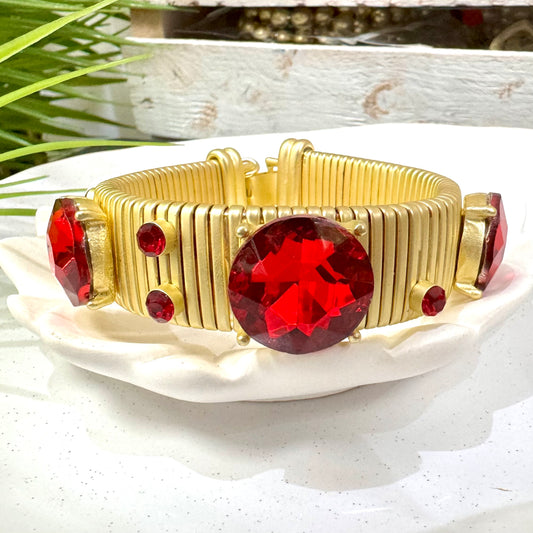 Red Stones Gold Bracelet