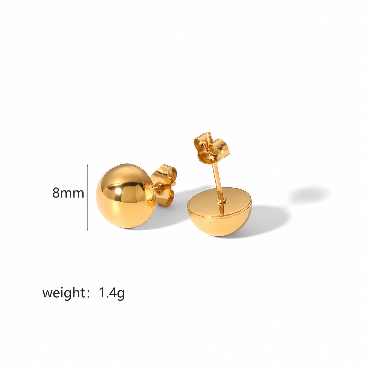 Stud Globe Gold Earrings