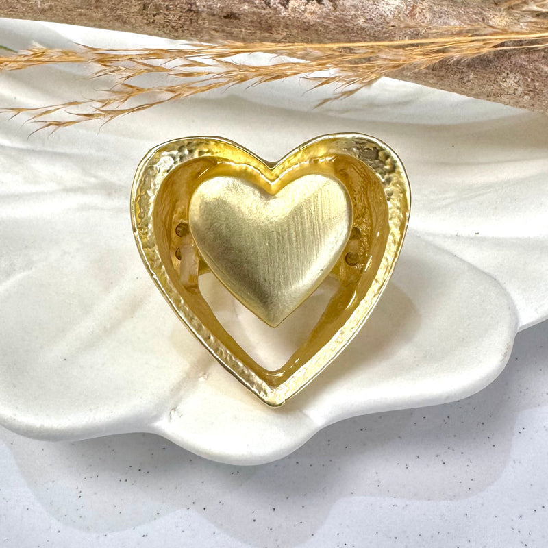 Frame Heart Gold Ring