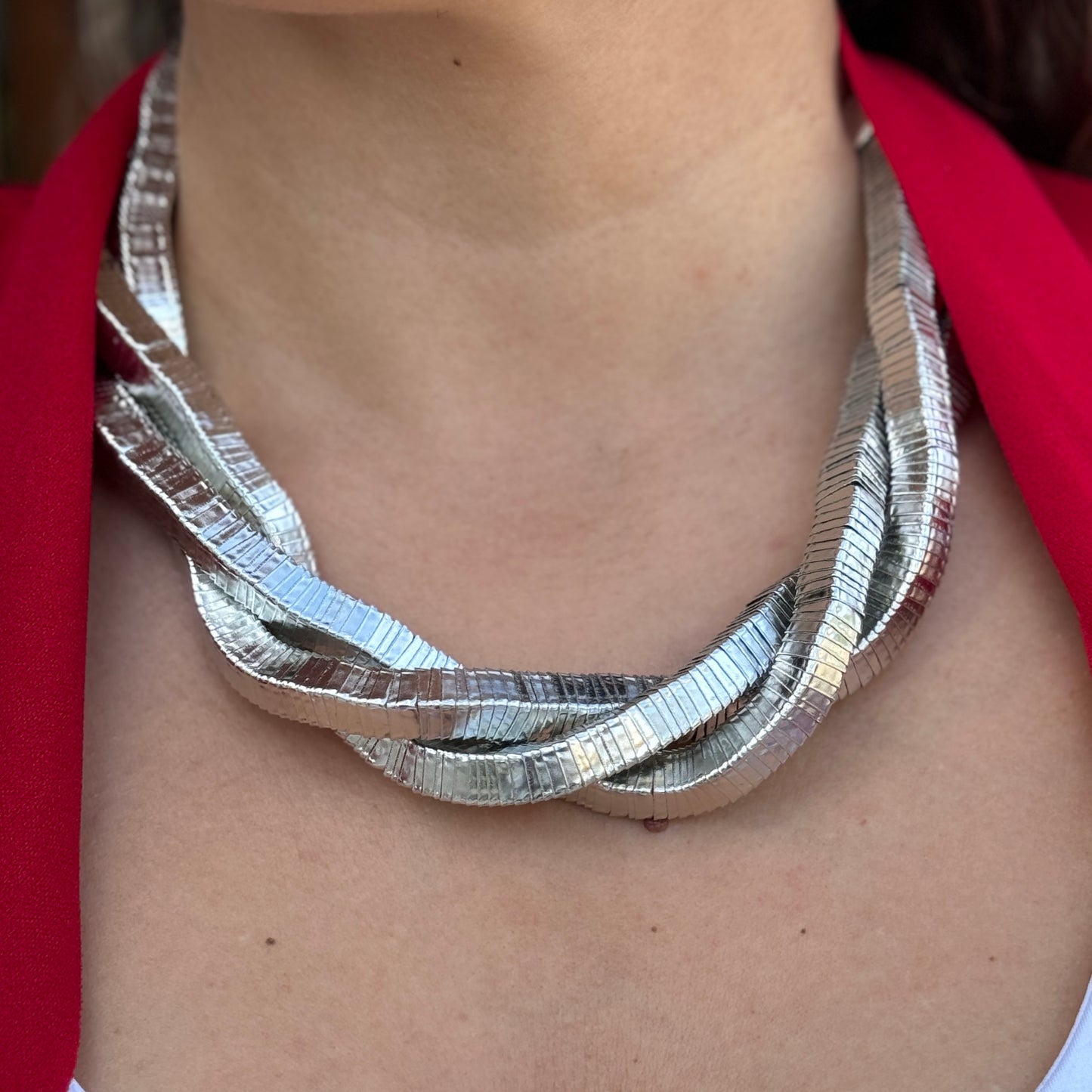 Mosaic Silver Necklace