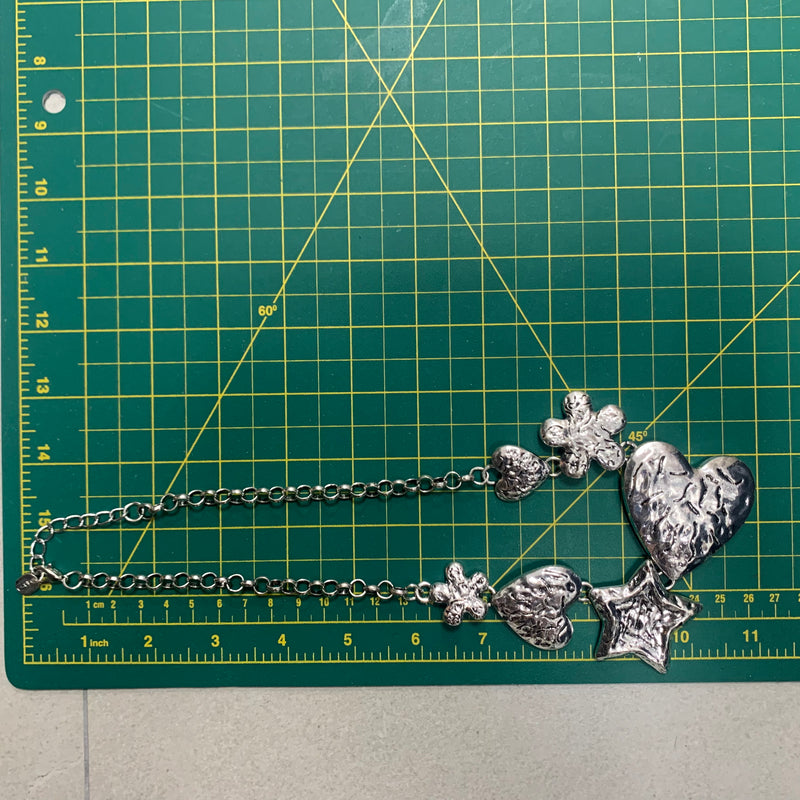 Flower Heart Star Silver Necklace