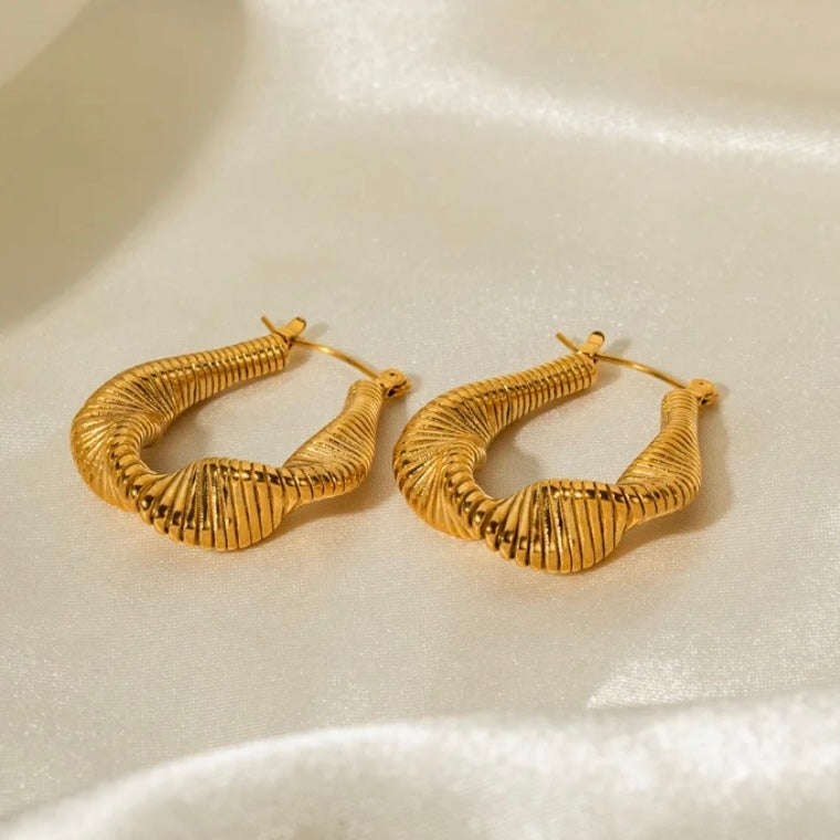 Twist Spring Gold Earrings