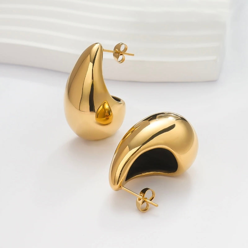 Half Drop Gold Earrings