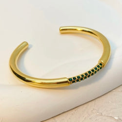 Green Zirconia Part Thin Bracelet