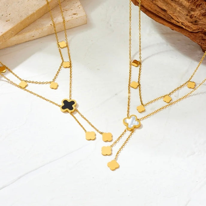 Pendant Clover Black Necklace