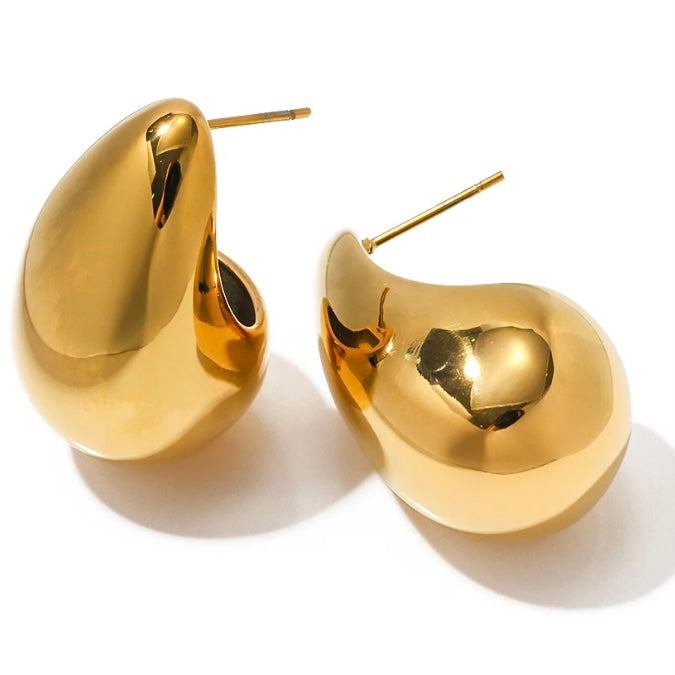 Half Drop Gold Earrings