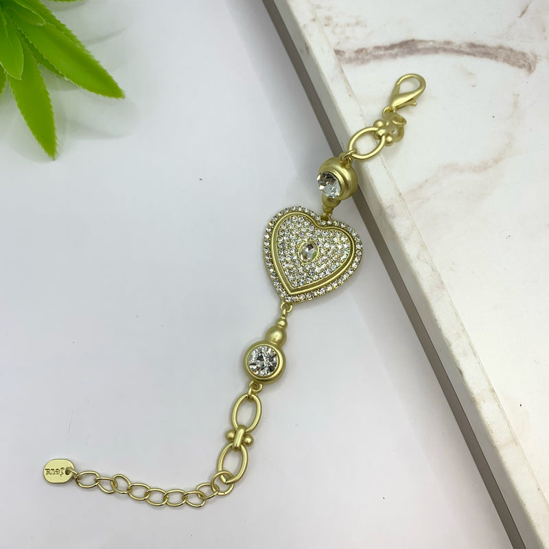Heart Multi Quartz Gold Bracelet