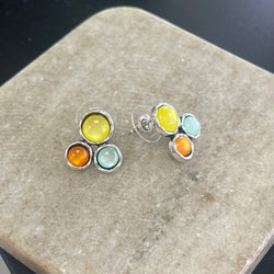 Candy Colors Yellow Silver Earrings