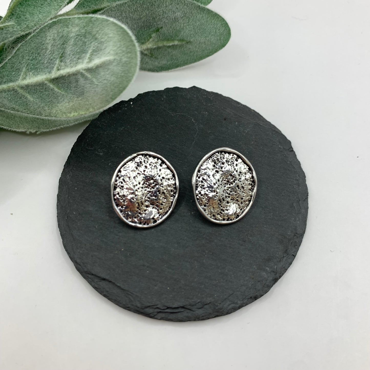 Druzy Silver Earrings