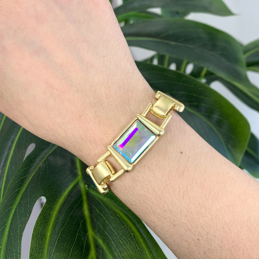 Colorful Rectangles Gold Bracelet