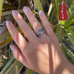 Grey Quartz Silver Ring