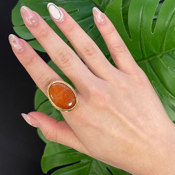 Oval Orange Gold Ring