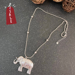 Big Elephant Silver Necklace