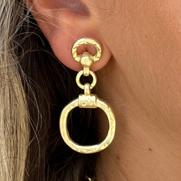 Long Circular Gold Earrings