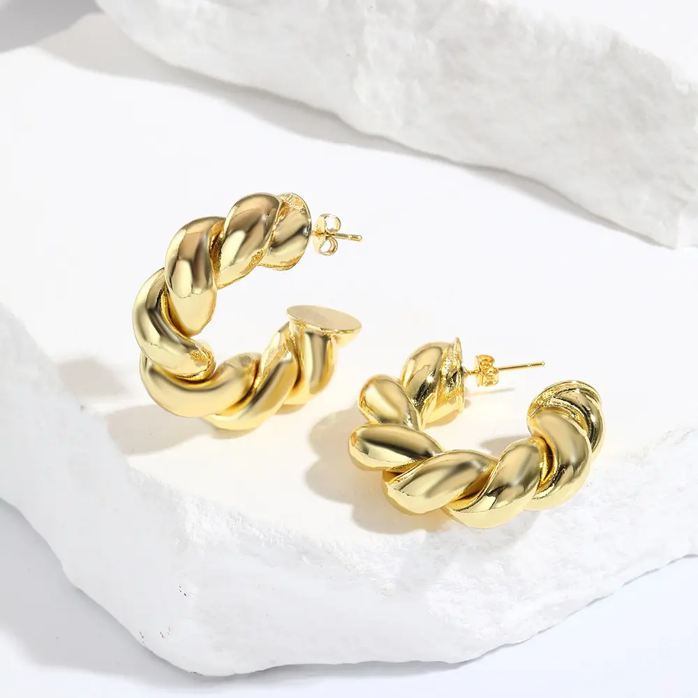 Big Twist Gold Hoops