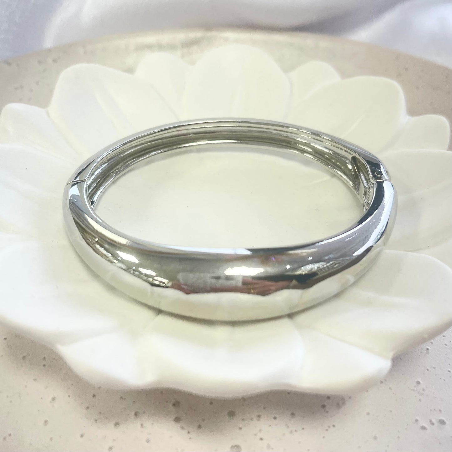 Plain Bold Silver Bangle