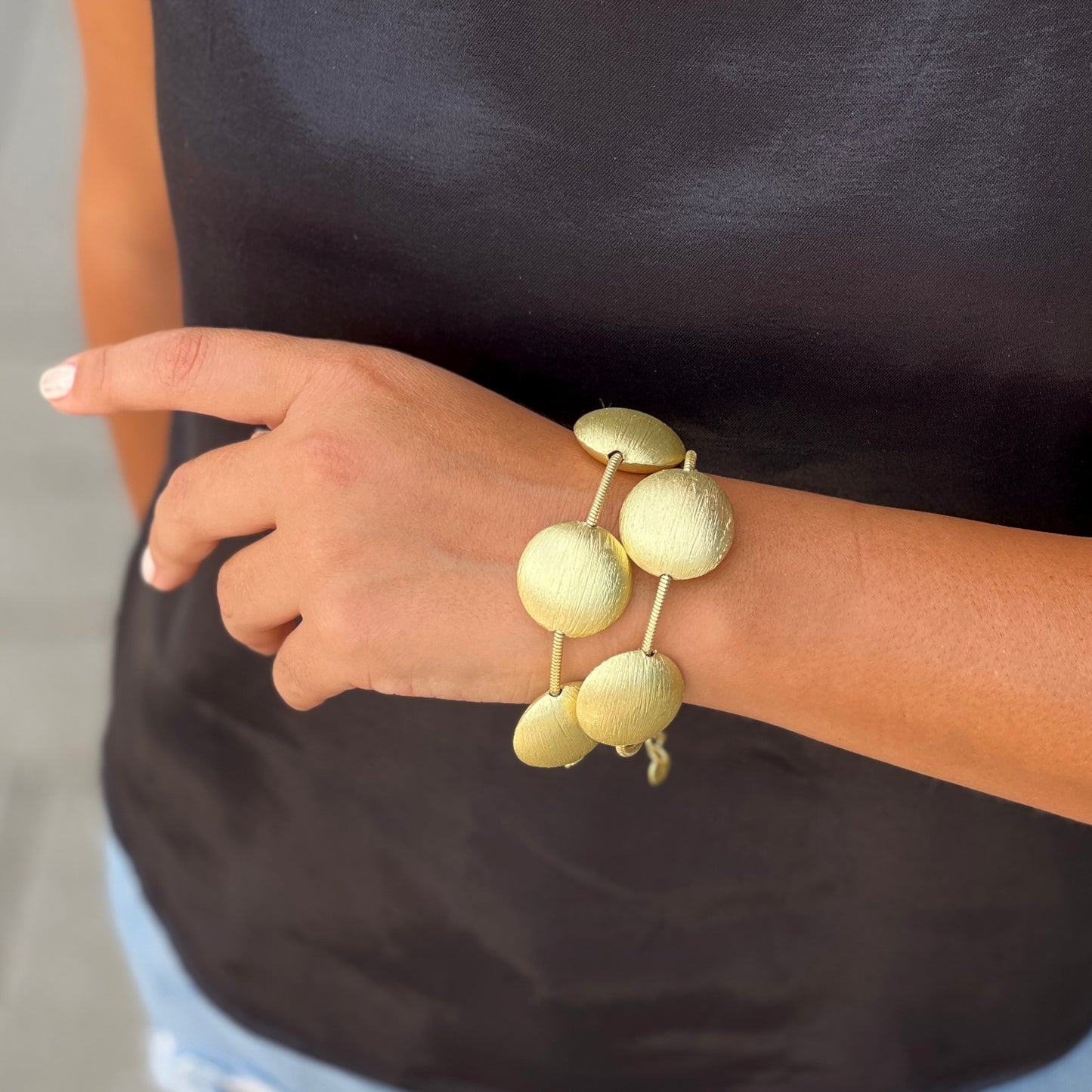 Two Layer Gold Moon Bracelet