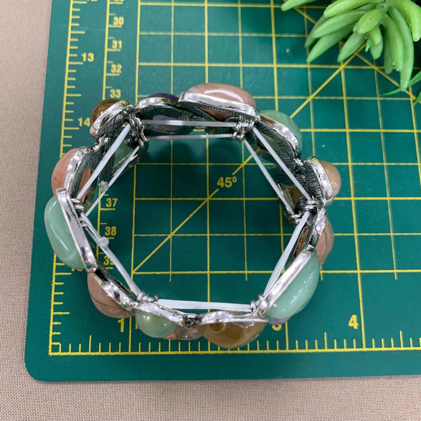 Colorful Acrylic Silver Bracelet