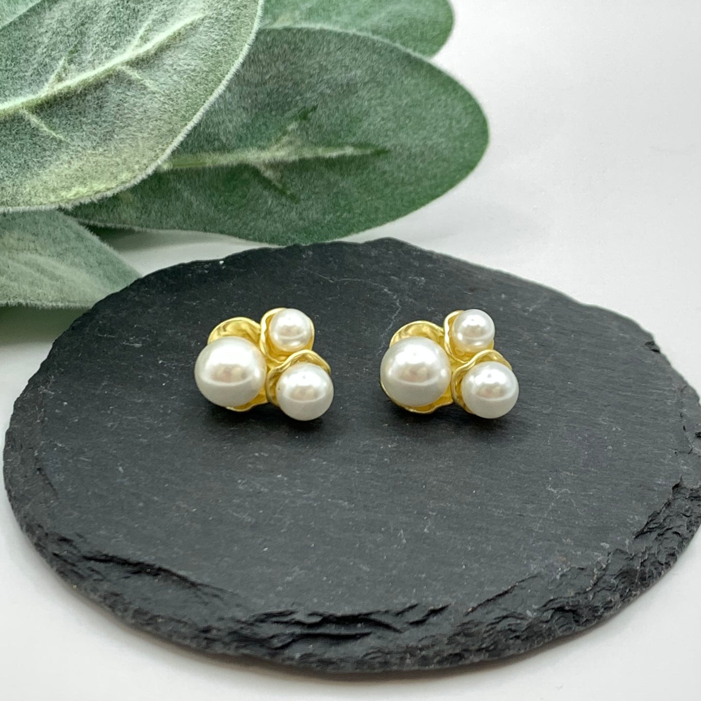 Midi Pearl Gold Earrings