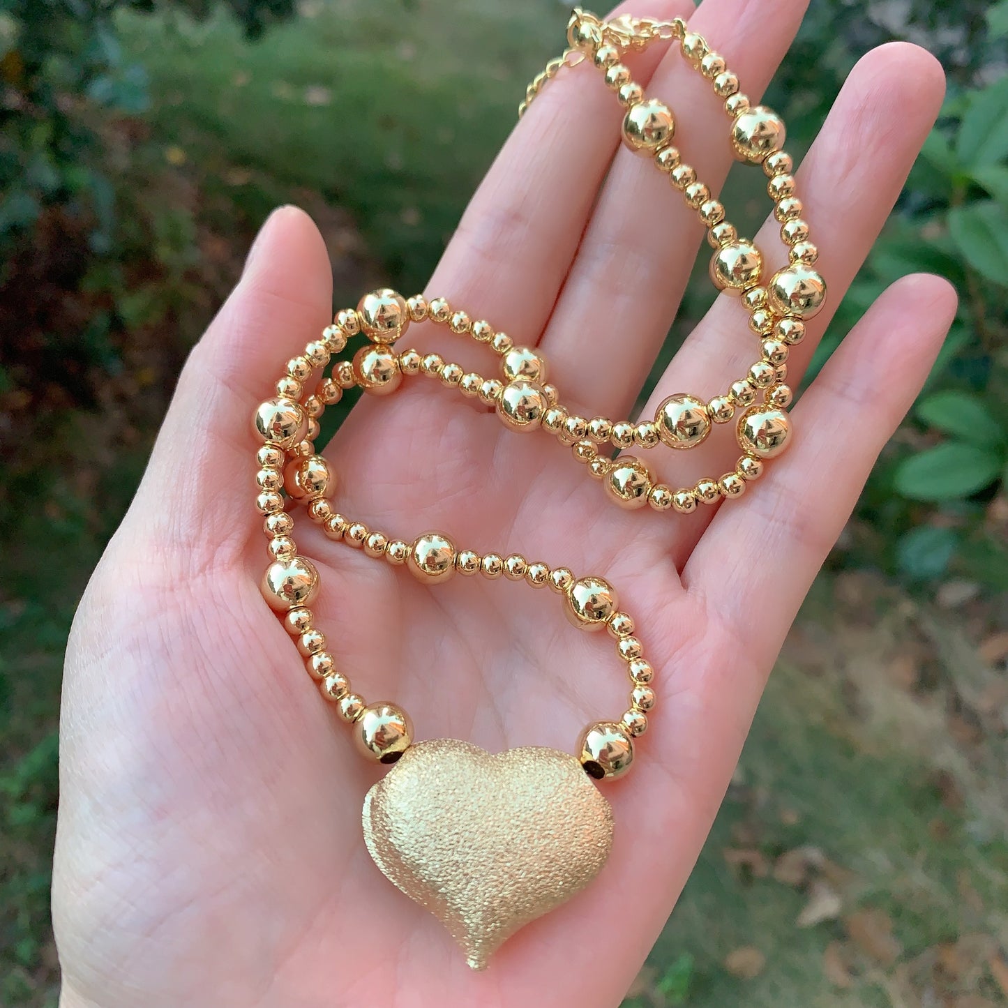 Buzzy Heart Gold Necklace