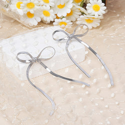 Silver Long Bow Earrings