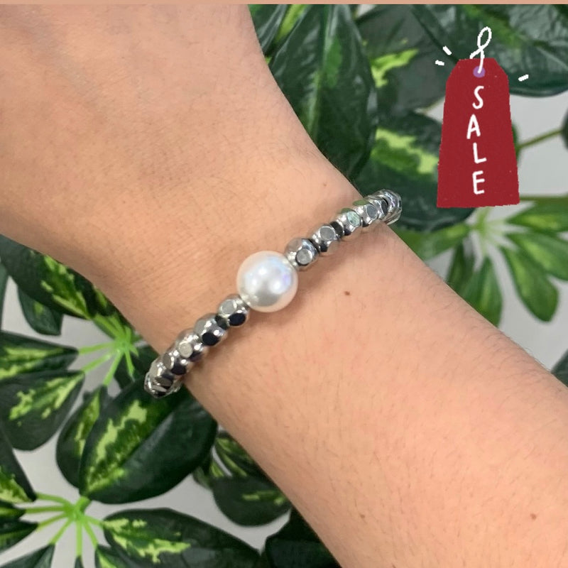 Bracelet Silver With One Pearls