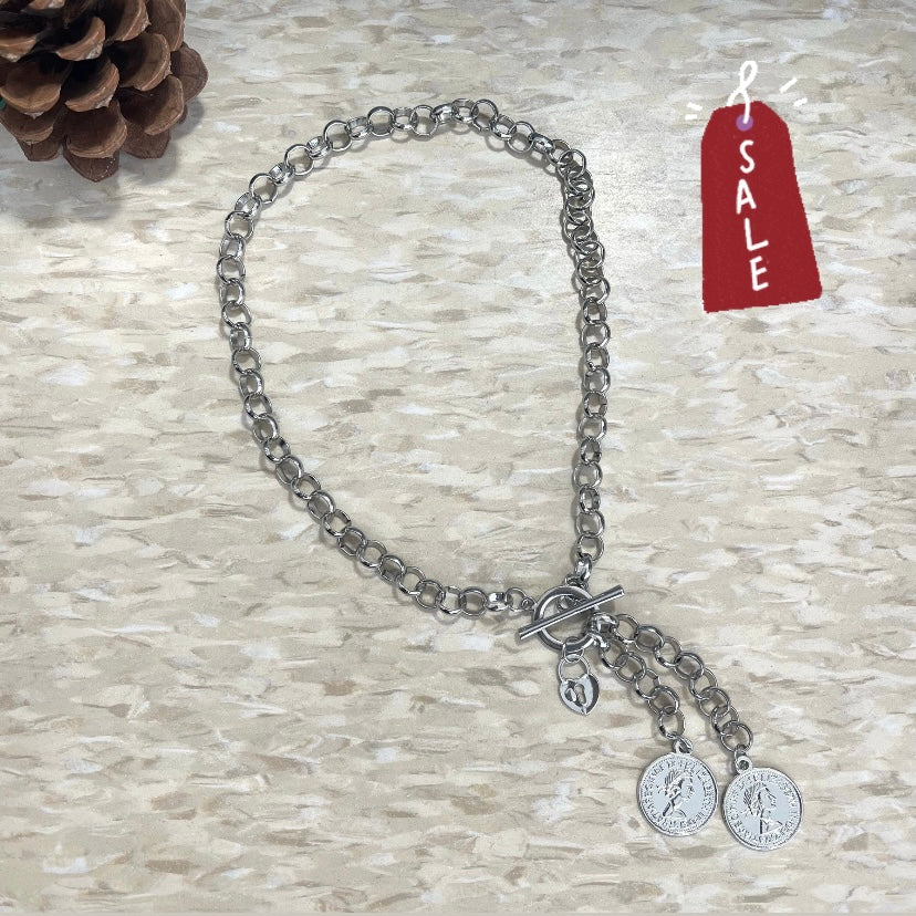 Silver Coins Necklace