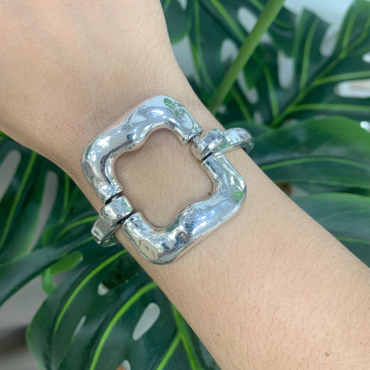 Square with Spring Silver Bracelet