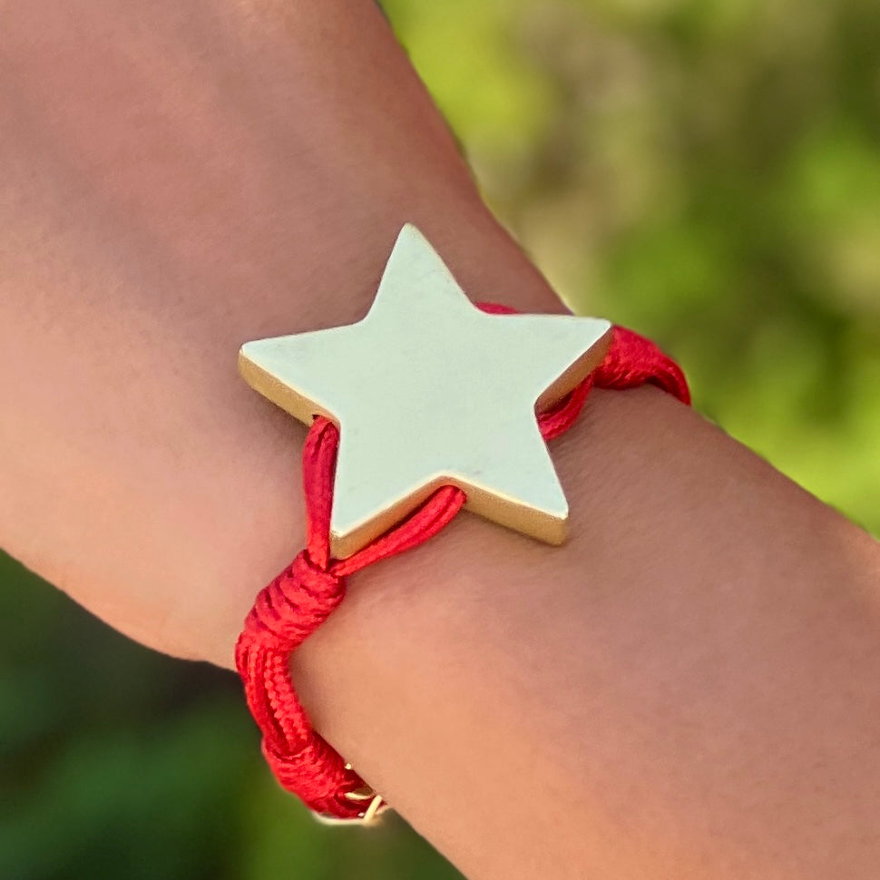 Red Cord Gold Star Bracelet