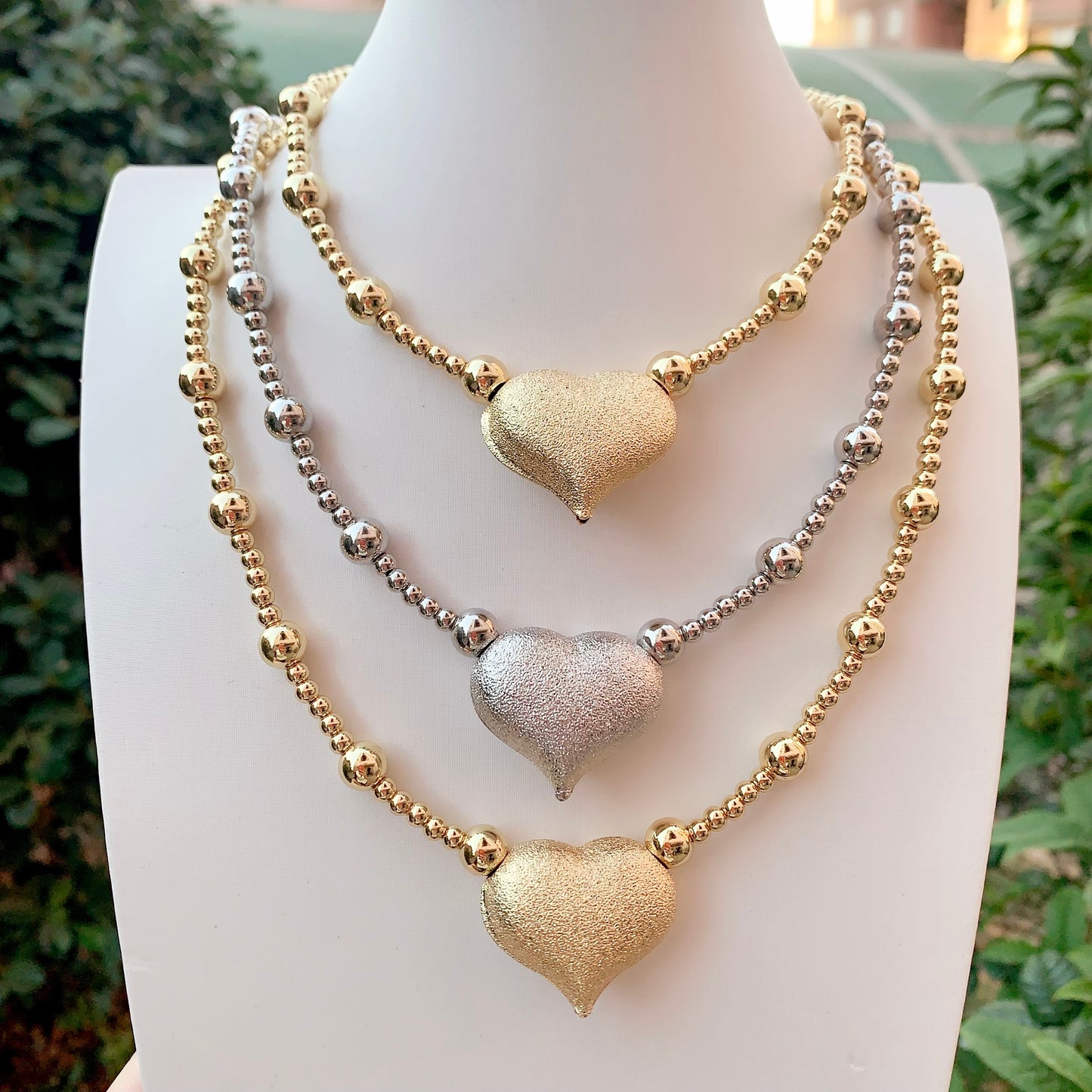 Buzzy Heart Gold Necklace