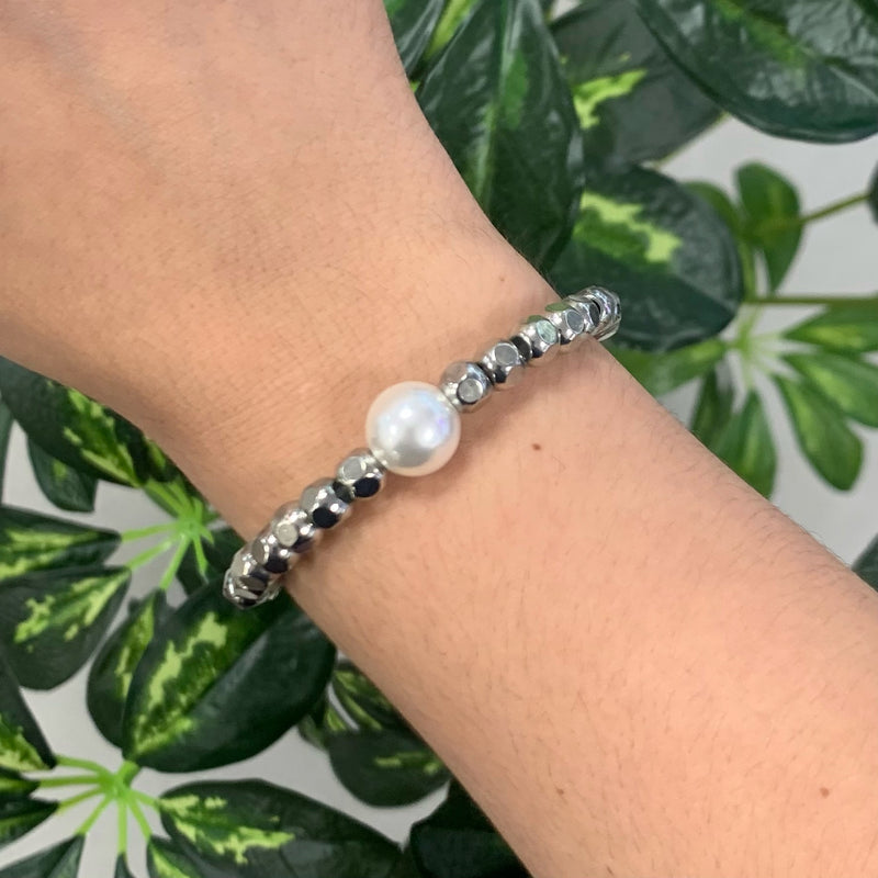Bracelet Silver With One Pearls