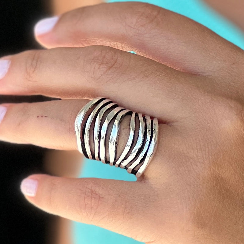 Wavy Silver Ring