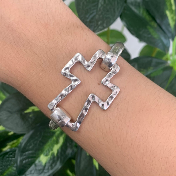 Cross Silver Plated Bracelet