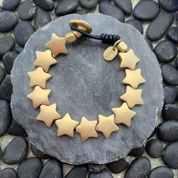 Gold Star Line Bracelet