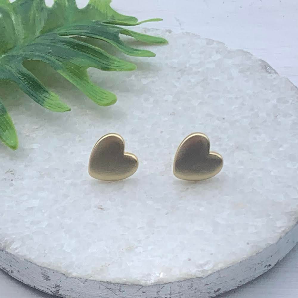 Gold Heart Earrings