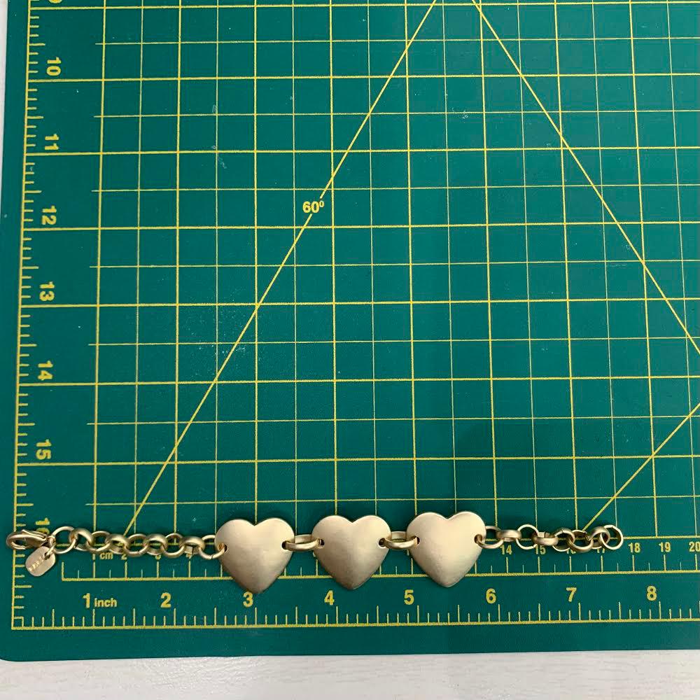 Three Hearts Medium Gold Bracelet