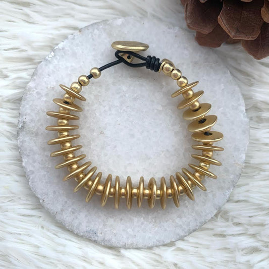 Gold Flat Cord Bracelet