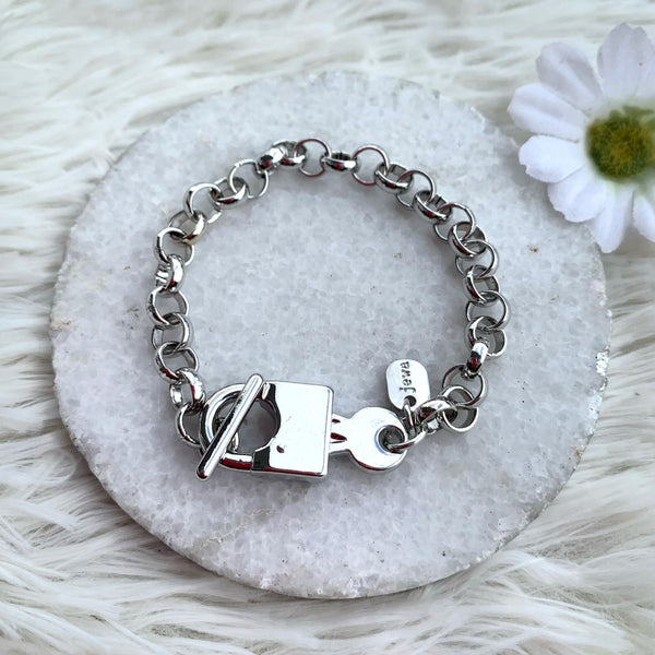 Padlock Bracelet With Key Silver