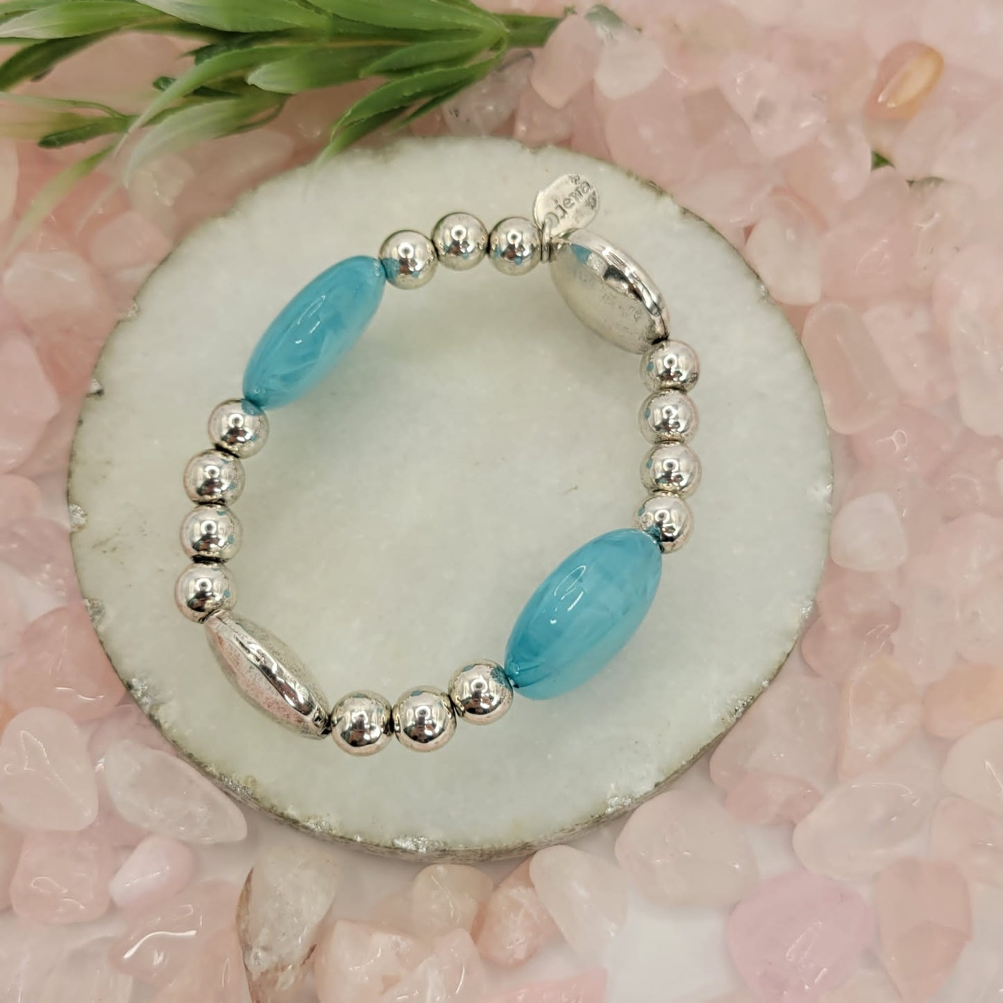 Acry Blue Silver Bracelet